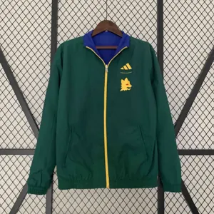 23-24 Roma Reversible Windbreaker Green&Blue Double-Sides Jacket Soccer Jerseys For Sale 2