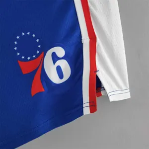 75th Anniversary Philadelphia 76ers NBA Shorts Blue White 2