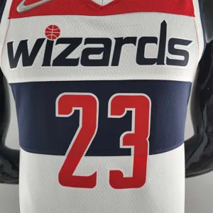 75th Anniversary JORDAN #23 Wizards Black Red White NBA Jersey 6