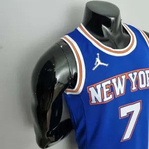 75th Anniversary Anthony #7 New York Knicks Jordan Limited Blue NBA Jersey 1