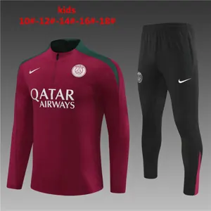 24-25 PSG Kids Player Long Sleeve Training Suit Football Shirts