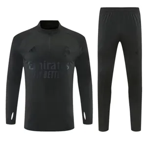 26-27 Real Madrid Mens Black Kit Football Aldult Training Long Sleeve Suit Yupoo 4 4