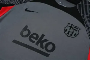 22-23 Barcelona Training Suit Short Sleeve Kit Black Grey 8