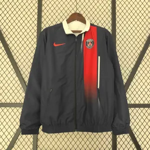 23-24 PSG Reversible Windbreaker White&Navy Double-Sides Jacket Soccer Jerseys For Sale 4