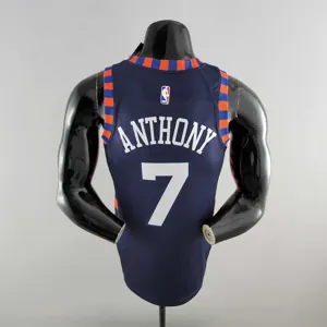 New York Knicks ANTHONY #7 Striped NBA Jersey 7