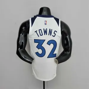 75th Anniversary Minnesota Timberwolves TOWNS#32 Royal White NBA Jersey 4