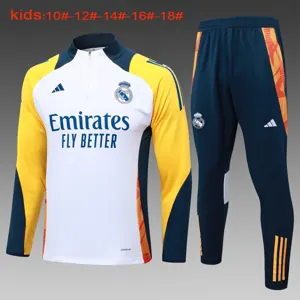 24-25 Real Madrid Kids Long Sleeve Training Suit Football Shirts