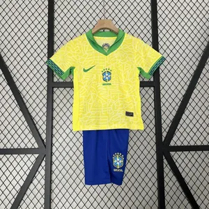 2024 Brazil Home Kid Kits Children Sets Soccer Jersey Yupoo