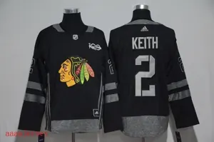 Chicago Blackhawks 100 anniversary ice hockey jersey M-3XL 芝加哥黑鹰队100周年纪念版冰球服 2