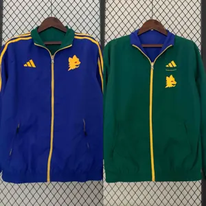 23-24 Roma Reversible Windbreaker Green&Blue Double-Sides Jacket Soccer Jerseys For Sale