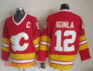 Calgary Flames retro ice hockey jersey M-3XL 卡加利火焰队复古冰球服 6
