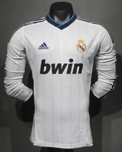 12-13 Real Madrid Home Retro Kit Vintage Player Version Long Sleeve Shirt AAAAJersey Dropship Y