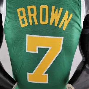 Boston Celtics BROWN#7 Green Gold NBA Jersey 7