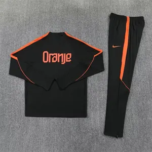 2026 Netherlands Mens Kit Black Half Pull Training Suit Yupoo 7 2