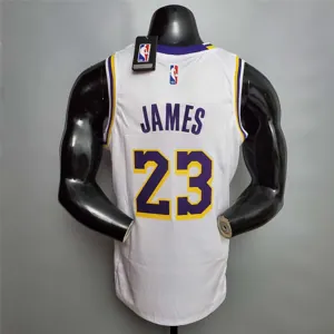 James #23 Lakers Round neck white 6