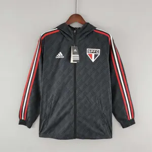 22-23 Sao Paulo Windbreaker Black Red and White
