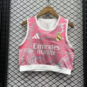 25-26 Real Madrid Pink Dragon Women Yoga Vest Kit Soccer T-Shirt AAAAJersey Supply Yupoo