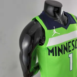 Minnesota Timberwolves EDWARDS#1 Air Jordan NBA Jersey Blue 5