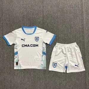 24-25 Marseille Home Kid Kits Youth Apparels Sport AAAAJersey Yupoo 1