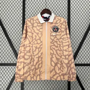 23-24 PSG Reversible Windbreaker White&Brown Double-Sides Jacket Soccer Jerseys For Sale 4