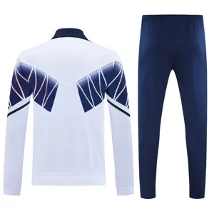 25-26 Italy Chandal Retro Blanco Football Tracksuits Long Jacket Suits 2