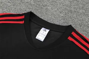 22-23 Bayern Munich training suit short sleeve kit red black 17