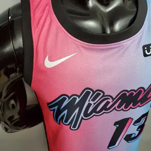 New Miami Heat ADEBAYO#13 City Edition Pink Blue Gradient Color 7