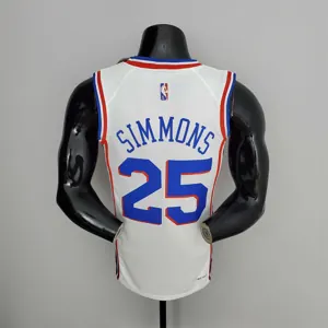 75th Anniversary Philadelphia 76ers SIMMONS#25 White NBA Jersey 6