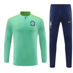 2024 Brazil Long Sleeve Tracksuit Green Training Suits Soccer Jerseys Yupoo