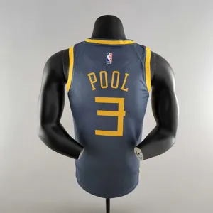 2018 POOLE#3 Golden State Warriors Grey NBA Jersey 2