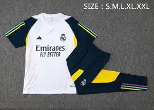 23-24 Real Madrid Short Sleeve Kits White Training Suits Soccer Jerseys Yupoo 1