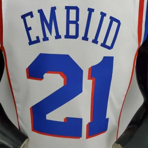 75th Anniversary Philadelphia 76ers EMBIID#21 White NBA Jersey 7