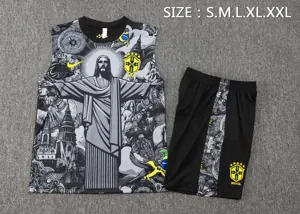 2024 Brazil Christ the Redeemer Grey Vest Kit Soccer AAAAJersey Yupoo 1