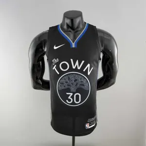2020 Curry#30 Warriors City Edition Black and Grey NBA Jersey
