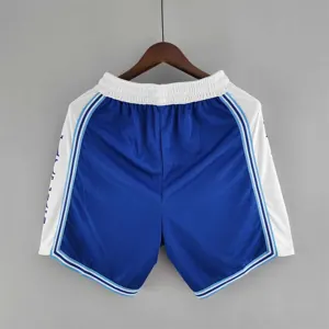 Los Angeles Lakers retro NBA Shorts Blue White Trim 3