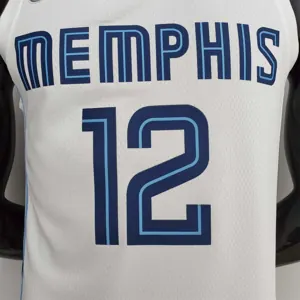 75th Anniversary Memphis Grizzlies MORANT#12 White NBA Jersey 4