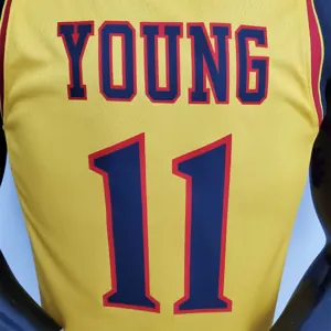 75th Anniversary 2202 Season YOUNG#11 Atlanta Hawks City Edition Yellow NBA Jersey 7