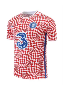 22-23 Chelsea Training Suit Short Sleeve Kit Red and White 14