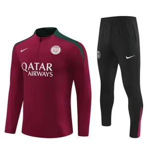 24-25 PSG Red Player Version Long Sleeve Training Suit Football Shirts
