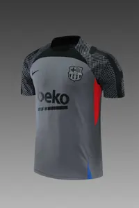 22-23 Barcelona Training Suit Short Sleeve Kit Black Grey 12
