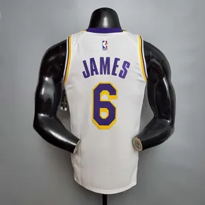 James #6 Lakers Round neck white 6