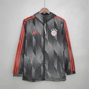 21-22 Bayern Munich Black Pattern Windbreaker