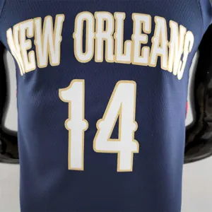 75th Anniversary New Orleans Pelicans Ingram #14 Navy Blue NBA Jersey 7