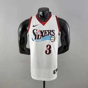 Retro Philadelphia 76ers Iverson #3 big meteor white NBA Jersey