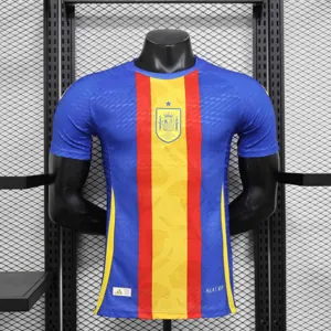 2024 Spain Pre-Match Victory Blue Player Version Shirt AAAAJersey Supplier Yupoo