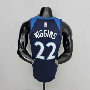 75th Anniversary Minnesota Timberwolves Wiggins #22 Royal Blue NBA Jersey 5