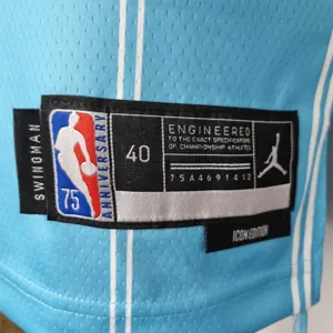 75th Anniversary Oubre jr.#12 Charlotte Hornets Blue NBA Jersey 3