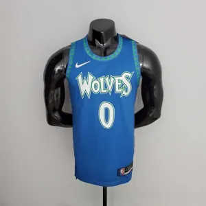 75th Anniversary 2202 Season RUSSELL#0 Minnesota Timberwolves City Edition Blue NBA Jersey