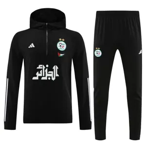 23-24 Algeria Black Hoodie Long Sleeve Training Suit Yupoo