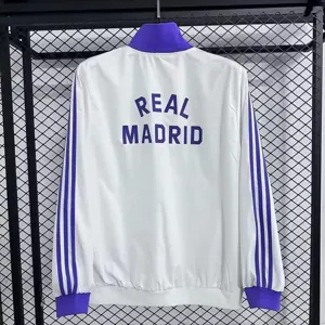 25-26 Real Madrid Whte Windbreaker Jackets 1